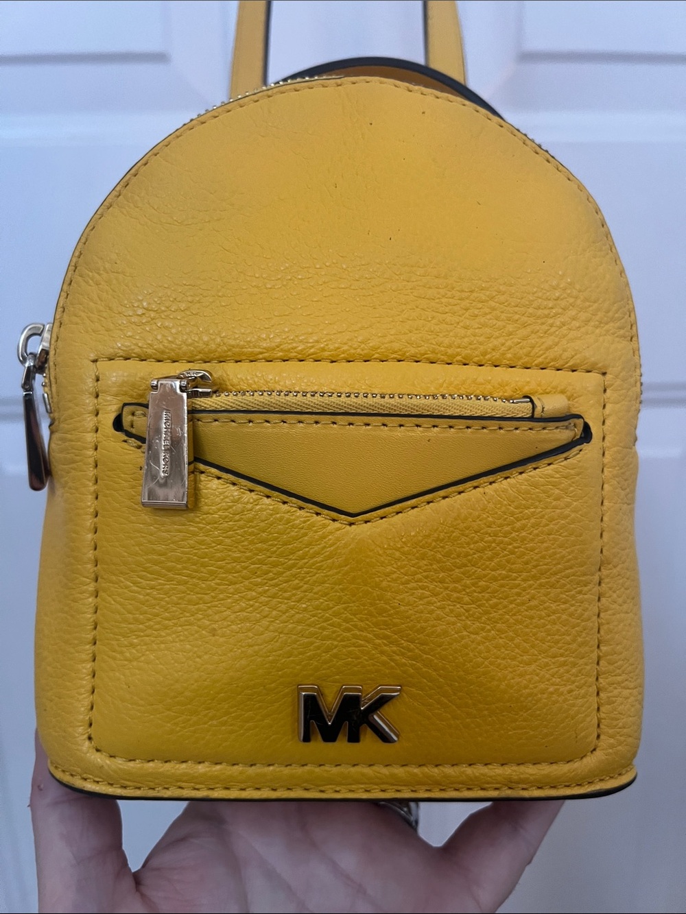 Michael Kors marigold leather mini four way bag